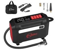 ROCGORLD R8 - Compresor de aire portátil para inflador de neumáticos, compresor de aire de 12 V CC portátil con pantalla digital doble grande, bomba de aire de inflado 3 veces más rápido para coche,