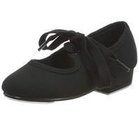 Roch Valley LHC - Zapatos de claqué de tela (tacón bajo), negro, 5 UK infant / 21.5 EU