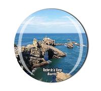 Rocher de la Vierge Biarritz France - Imán para nevera y souvenirs, diseño de pizarra