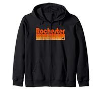 Rochester, estilo retro de los años 80 de Nueva York Sudadera con Capucha