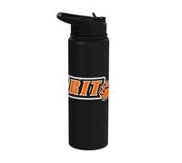 Rochester Institute of Technology RIT Tigers Paw Logo Stainless Steel Insulated Water Bottle