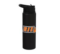 Rochester Institute of Technology RIT Tigers Paw Logo Stainless Steel Insulated Water Bottle