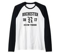 Rochester Nueva York 1817 Patrimonio gótico del norte del estado Camiseta Manga Raglan