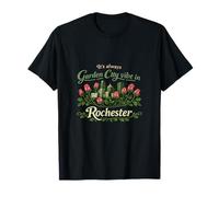Rochester NY Garden City Vibe Skyline Rose Design Camiseta