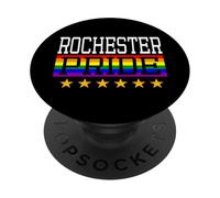 Rochester Pride New York Gay Lesbianas Queer LGBT Rainbow Flag PopSockets PopGrip Adhesivo