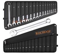 ROCHOOF Glattol - Juego de llaves combinadas, 32 piezas, acero al cromo vanadio, llaves métricas y SAE de 12 puntos de 1/4 a 1 pulgada y 7-22 mm con bolsa rodante