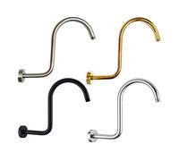 Rociador de baño, brazo codo, cabezal ducha lluvia, accesorio varilla, tubo extensión, cubierta brida salida montada en la pared para baño(DA S BLACK)