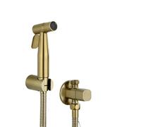 Rociador de bidé de mano for inodoro, de acero inoxidable cepillado en oro rosa, de ducha Shattaf for baño con válvula de latón AP2354(Brushed gold-2)