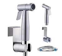 Rociador de bidé de mano - Kit de pulverizador de níquel cepillado de acero inoxidable - con manguera de 59 pulgadas y soporte (3 unidades)