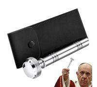 Rociador de - Dispensador de líquidos religiosos de metal plateado, maceta de almacenamiento compacta con bolsa de transporte para uso ritual | Aspersor religioso para ceremonias en el
