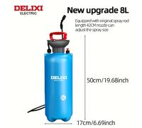 Rociador de Jardín con Bomba de Agua 3/5/8L, Pulverizador a Presión con Correa Ajustable para Hombros, Botella de Riego Manual para Plantas y Césped, Herramienta de Irrigación Agrícola