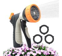 Rociador de manguera de jardín resistente | Herramientas de lavado | Pulverizador de manguera de jardín con 9 patrones de pulverización ajustables - para vehículos, mascotas, ducha, exterior, entrada