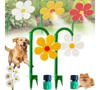 Rociador de margaritas locas, rociador de agua de flores de baile giratorio de 360° para patio de césped, divertido juguete de agua al aire libre para niños perros jugando riego de jardín (#Yellow