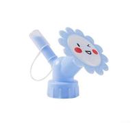 Rociador de tapa de botella de doble cabezal para regadera, adaptador 2 en 1 de flor y boquilla de vertido, se adapta a la mayoría de botellas de 2,8 cm, spray de lluvia suave para gas interior (azul)