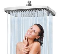 Rociador Ducha Efecto Lluvia 30x20cm, Alcachofa de Ducha Grande de Techo Cuadrada, Cabezal de Ducha en Acero Inoxidable con Filtro Antical, Cabezal de Ducha de Alta Presión y Ángulo Ajustable 360°