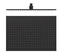 Rociador para la ducha de forma rectangular fabricado en latón con acabado negro mate TRES