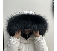 ROCILA Bufanda de Piel de Mapache Natural con Cuello de Piel para Mujer y Hombre, Abrigo de Invierno Tipo Parka con Capucha, decoración de Piel, Cuello cálido, Bufandas de Piel Grandes