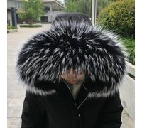 ROCILA Bufanda de Piel de Mapache Natural con Cuello de Piel para Mujer y Hombre, Abrigo de Invierno Tipo Parka con Capucha, decoración de Piel, Cuello cálido, Bufandas de Piel Grandes