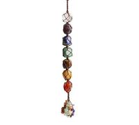 ROCILB Adorno Colgante Hecho a Mano con Piedras Naturales de los 7 Chakras, Cristales de Colores, borlas, para Yoga, meditación, decoración de Pared, Ventana, Coche y hogar.