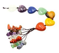 ROCILB Adorno Colgante Hecho a Mano con Piedras Naturales de los 7 Chakras, Cristales de Colores, borlas, para Yoga, meditación, decoración de Pared, Ventana, Coche y hogar.