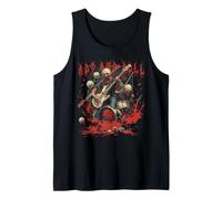 Rock and Blood Zombie Rock Band Rock n Roll Guitarra Camiseta sin Mangas