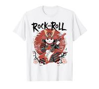 Rock and Roll Cat Classic Japanese Samurai Warrior Rock Cat Camiseta