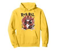 Rock and Roll Cat Classic Japanese Samurai Warrior Rock Cat Sudadera con Capucha