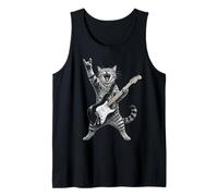 Rock and Roll Cat Playing Electric Guitar Tabby Kitten Camiseta sin Mangas