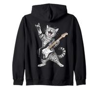 Rock and Roll Cat Playing Electric Guitar Tabby Kitten Sudadera con Capucha