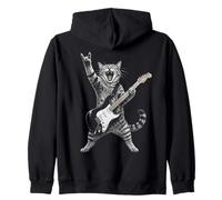 Rock and Roll Cat Playing Electric Guitar Tabby Kitten Sudadera con Capucha