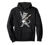 Rock and Roll Cat Playing Electric Guitar Tabby Kitten Sudadera con Capucha
