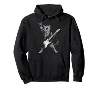 Rock and Roll Cat Playing Electric Guitar Tabby Kitten Sudadera con Capucha
