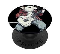 Rock and Roll con este guitarrista de White Rat PopSockets PopGrip Adhesivo