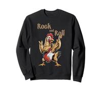 Rock and Roll Guitarra Pollo Vintage Rock Guitarrista Animal Sudadera