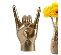 Rock And Roll Hand Sign - Classic Finger Sculpture Statue, Decorative Hand Gesture Sculpture Home Shelf Display Ornament, Modern Aesthetic Hands Sign Sculptures Decor Piece For Living Room Shelf