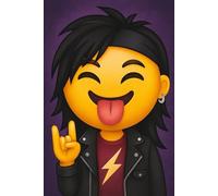 Rock and Roll Lined Notebook: 100 Pages with Lines for School, Notes and Writing - Fun Design with Rock Music Lover Emoji - Perfect Gift for Boys and Girls