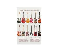 Rock and Roll Music Culture Poster, Vintage Guitar Art for Music Lovers Room or Studio(Unframed,16x24inch(40x60cm))