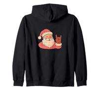 Rock and Roll Papá Noel Navidad Rock N Roll Sudadera con Capucha