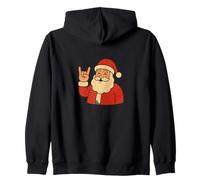 Rock and Roll Papá Noel Navidad Rock N Roll Sudadera con Capucha