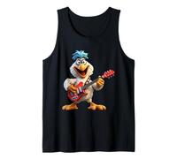 Rock and Roll Pollo Tocando Guitarra Eléctrica Camiseta sin Mangas