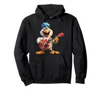 Rock and Roll Pollo Tocando Guitarra Eléctrica Sudadera con Capucha
