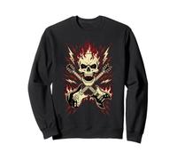 Rock and Roll Skull Guitarra Vintage Rock Music Sudadera