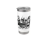 Rock Band Libertad Abe Lincoln George Washington Columbus Vaso térmico de acero inoxidable de doble pared