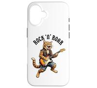 Rock Cat Guitarra Eléctrica Rugido Gráfico Cool Music Animal Art Carcasa para iPhone 16