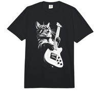 Rock Cat Playing Guitar - Funny Guitar Cat Comfort Colors Adult Heavyweight T-Shirt