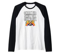 Rock Climbing Bouldering Chalk Up Climb Hands Camiseta Manga Raglan