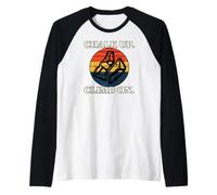 Rock Climbing Bouldering Chalk Up Climb On Retro Sunset Camiseta Manga Raglan