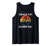Rock Climbing Bouldering Chalk Up Climb On Retro Sunset Camiseta sin Mangas