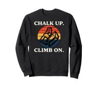 Rock Climbing Bouldering Chalk Up Climb On Retro Sunset Sudadera