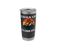 Rock Climbing Bouldering Chalk Up Climb On Retro Sunset Vaso térmico de acero inoxidable de doble pared